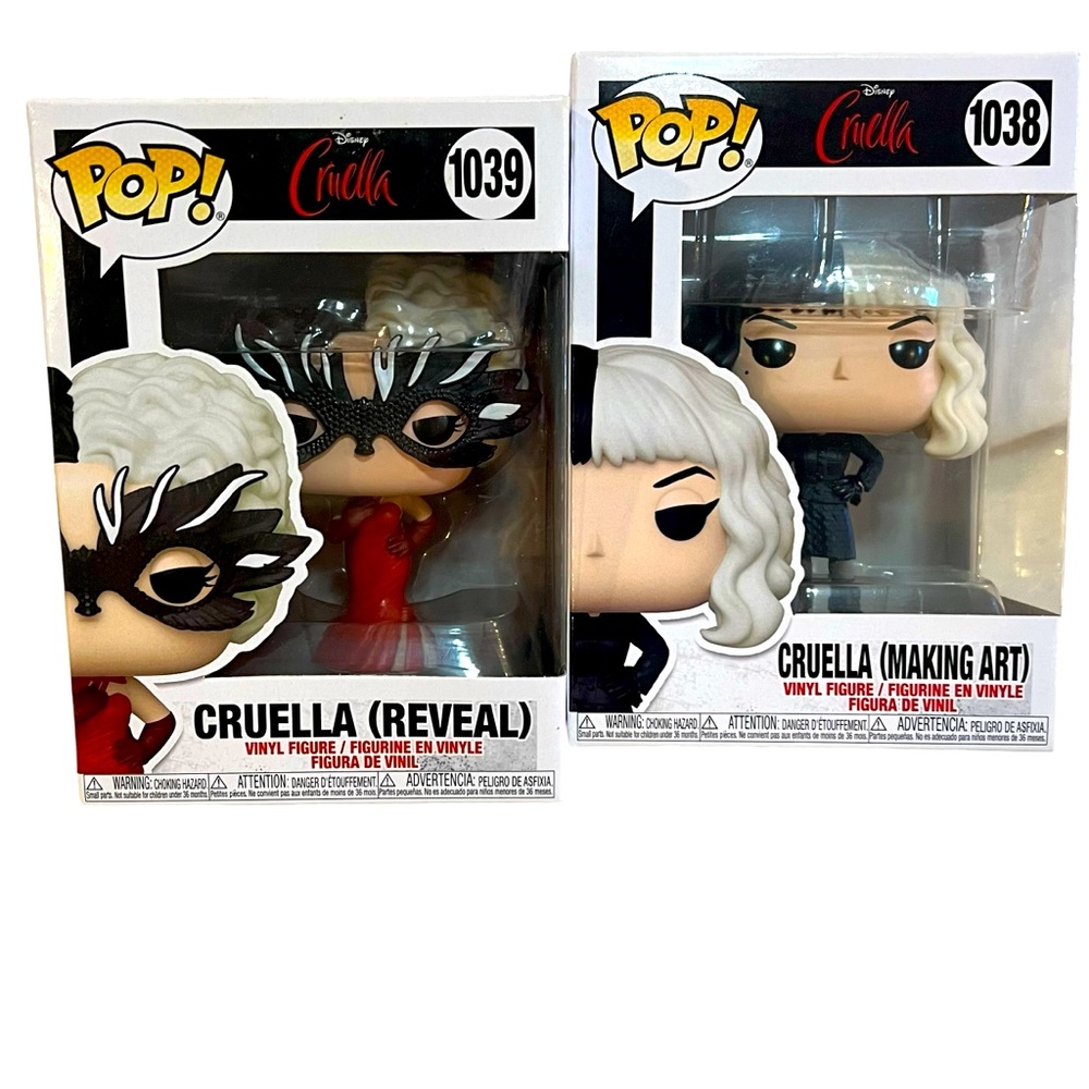 DISNEY FUNKO POP CRUELLA figures Making Art and Reveal new in boxes
